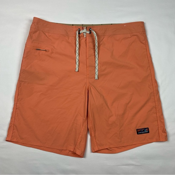 Patagonia Mens Wavefarer Board Shorts Sz 40 Salmon Pink Boat Surf Fishing B2 - Picture 1 of 8